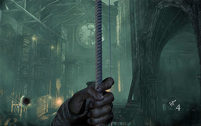 Using the rope is one of the ways to reach the upper level of the Northern structure - Explore the Pit - Chapter 7: The Hidden City - Thief - Game Guide and Walkthrough