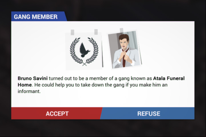 At some times you will have option to break a gang - for example one of its was caught by your men and he agreed on cooperation - Gangs - General advices - This is the Police Game Guide