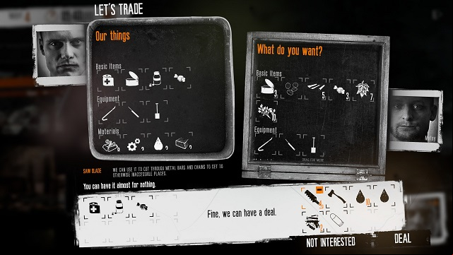 Show me what you got. - Trading | Moral choices and with other people - Moral choices and with other people - This War of Mine Game Guide