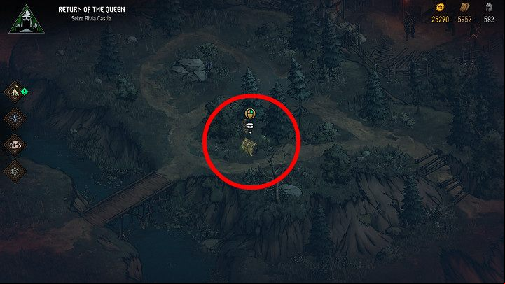 Having reached the marked location, dig up the chest and collect the loot - Hidden treasures chests in Rivia | Thronebreaker The Witcher Tales - Maps of hidden treasures - Thronebreaker The Witcher Tales Guide