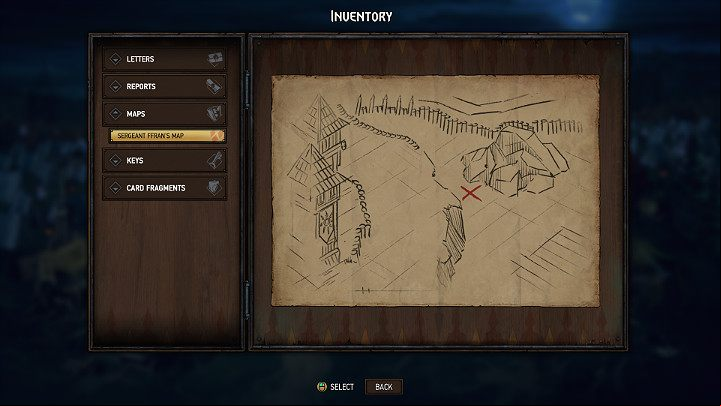 The location of the next treasure is marked with a blue number 5 on the map of Rivia - Hidden treasures chests in Rivia | Thronebreaker The Witcher Tales - Maps of hidden treasures - Thronebreaker The Witcher Tales Guide
