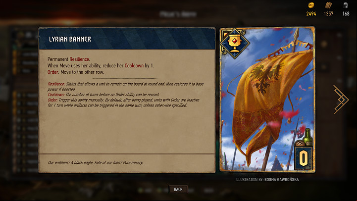 The Banners are ive units that appear on the battlefield at the very beginning of the duel - Types of units, flags and gadgets in Thronebreaker The Witcher Tales - Card Deck - Thronebreaker The Witcher Tales Guide