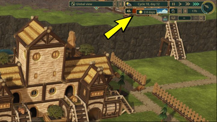 The drought will be indicated in the upper right corner of the screen - Timberborn: Drought (dry season, gathering resources) - how to survive? - FAQ - Timberborn Guide