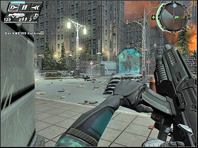 An armored truck will arrive near the force field - Infiltration III - Walkthrough - Timeshift - Game Guide and Walkthrough