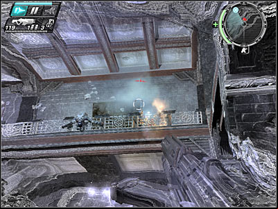 The only available ageway can be found to the left of the reception desk - Heist II - Walkthrough - Timeshift - Game Guide and Walkthrough