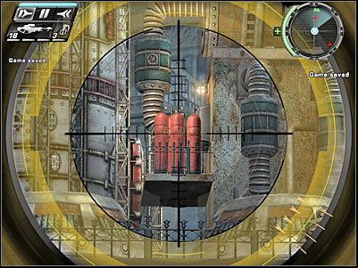 Enemy soldiers will appear to your right, so make sure that you're ready to defend yourself against their attacks - Getaway II - Walkthrough - Timeshift - Game Guide and Walkthrough