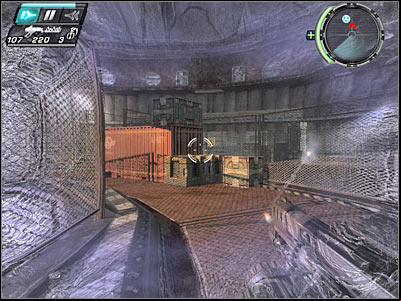 Once you've reached a new area, turn left and proceed towards the forklift truck - Test Labs II - Walkthrough - Timeshift - Game Guide and Walkthrough