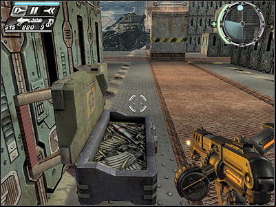 You will probably notice a lot of barrels and other inflammable objects in this area - Factory Recall III - Walkthrough - Timeshift - Game Guide and Walkthrough