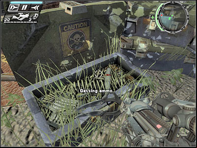 Once you're close enough to the gate, you will have to turn left - Repo Men I - Walkthrough - Timeshift - Game Guide and Walkthrough