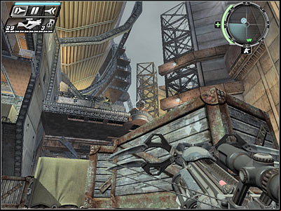 Using the lever not only allowed you to fulfill a mission objective but also motivated a few other soldiers to attack you - Repo Men II - Walkthrough - Timeshift - Game Guide and Walkthrough