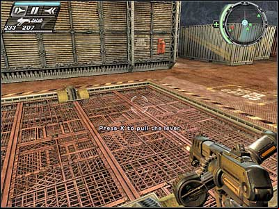 The first group is going to attack you even before the elevator reaches its final destination - En Route I - Walkthrough - Timeshift - Game Guide and Walkthrough