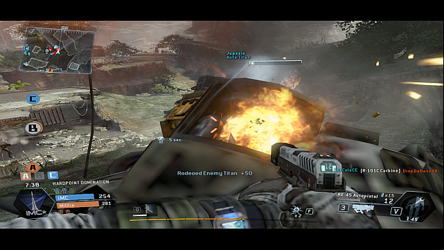 Rodeo is an excellent way to finish off the enemy. - The Pilot - Combat - Titanfall - Game Guide and Walkthrough