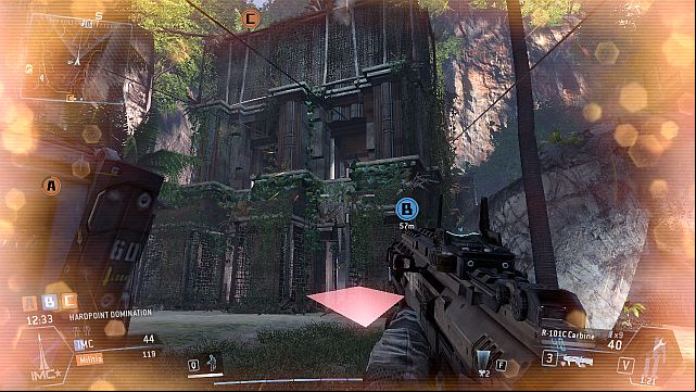 A building with a spacious hall and a capture point in the middle - Lagoon - Maps - Titanfall - Game Guide and Walkthrough