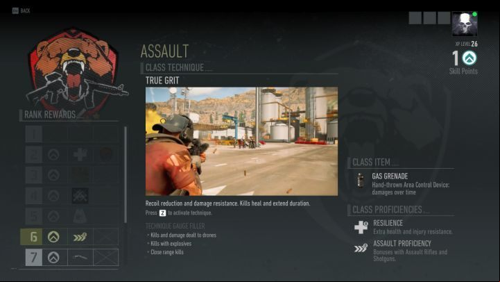 A screen depicting the Assault class. - Assault | Tom Clancys Ghost Recon Breakpoint Guide - Character - Tom Clancys Ghost Recon Breakpoint Guide