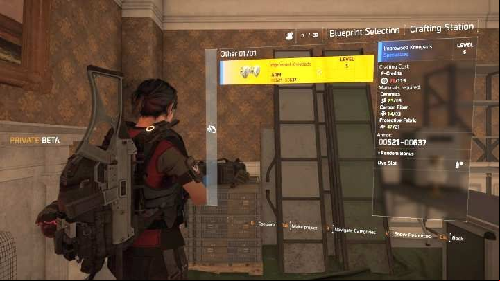 Crafting screen. - Crafting in The Division 2 - Gameplay basics - The Division 2 Guide