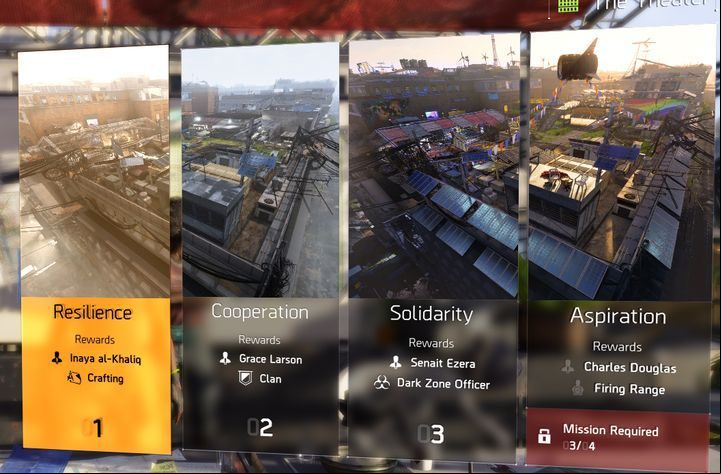 The picture shows the progress in the recruitment of new team in the base of operations and the requirements for the recruitment of a new member. - How to unlock the Dark Zones in The Division 2? - FAQ - The Division 2 Guide