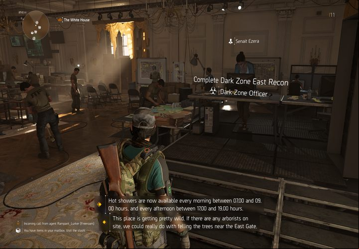 One of the pre-requisities of getting access to Dark Zones is having an Dark Zone Officer in the White House. - Dark Zones in Division 2 - Dark Zones - The Division 2 Guide