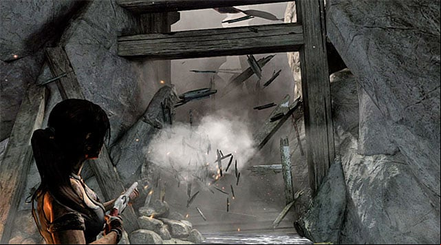 Take the newly unlocked age and youll reach a narrow tunnel, as well as another base camp (Sheltered Alcove), where you should rest - Find a Way Out | 11: Another Fine Mess Walkthrough - 11: Another Fine Mess | Walkthrough - Tomb Raider Game Guide