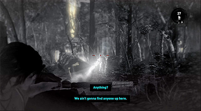 Be on your guard when you enter the main area of the forest because youll stumble upon some enemies - Find a Way Out of the Forest | 19: Some Time Alone Walkthrough - 19: Some Time Alone | Walkthrough - Tomb Raider Game Guide