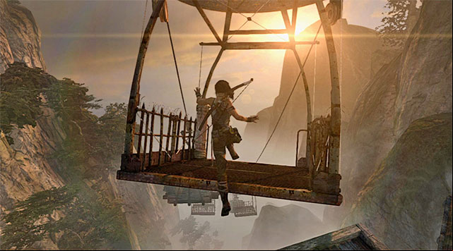 When you reach the platform you have already used before, turn slightly to the left and stop at the edge - Find a Way Down to the Beach | 20: The Fast Way Down Walkthrough - 20: The Fast Way Down | Walkthrough - Tomb Raider Game Guide