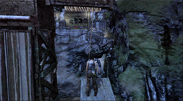 After getting to the second cart jump again and grab interactive edges of the nearby tower - Enter the Research Base | 23: Storm Chaser Walkthrough - 23: Storm Chaser | Walkthrough - Tomb Raider Game Guide