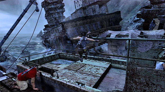 This stage should be started by entering the boat being repaired by Reyes - Rescue Sam and Find a Way to Escape the Island | 24: Going Back In Walkthrough - 24: Going Back In | Walkthrough - Tomb Raider Game Guide