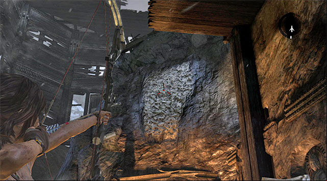 Position yourself at the edge and aim at the interactive wall located bit higher, thus creating the rope bridge - Rescue Sam from Mathias (part 2) | 24: Going Back In Walkthrough - 24: Going Back In | Walkthrough - Tomb Raider Game Guide