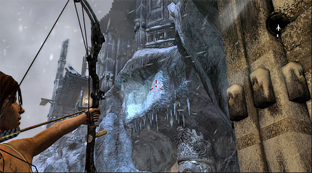 Jump towards interactive ledges located over the wall and continue climbing, getting to the new stable balcony after few moments - Rescue Sam from Mathias (part 2) | 24: Going Back In Walkthrough - 24: Going Back In | Walkthrough - Tomb Raider Game Guide