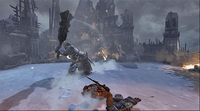 Equally important thing is to avoid boss standard attacks performed with his huge club - End the Storms by Stopping the Ascension Ritual | 24: Going Back In Walkthrough - 24: Going Back In | Walkthrough - Tomb Raider Game Guide