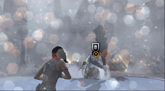 Wait until the execution icon appears over guards head again - End the Storms by Stopping the Ascension Ritual | 24: Going Back In Walkthrough - 24: Going Back In | Walkthrough - Tomb Raider Game Guide