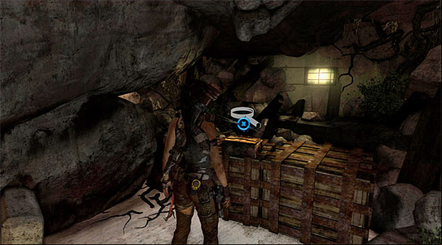 Go to the highest ledge and pick up the helmet out of the crate (reward: 25 XP) - Relics | Collectibles: Research Base - Collectibles: Research Base - Tomb Raider Game Guide