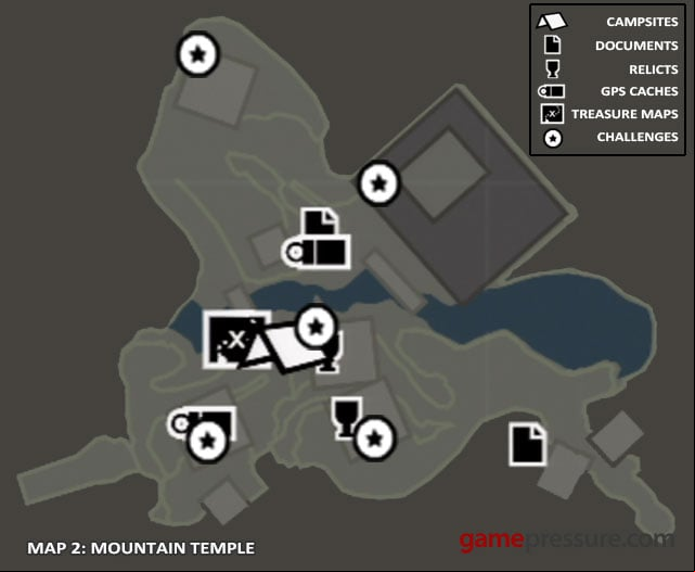 Map 2: Mountain Temple - Map | Collectibles: Mountain Temple - Collectibles: Mountain Temple - Tomb Raider Game Guide