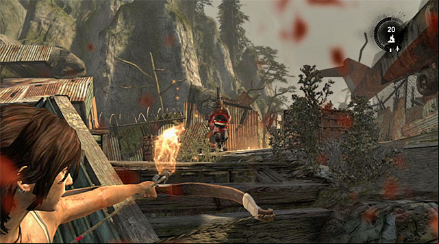 Watch the area closely; many enemies will be trying to reduce the distance between you in order to flank you - Reach the Gate Under the Bridge | 14: Highway to Hell Walkthrough - 14: Highway to Hell | Walkthrough - Tomb Raider Game Guide