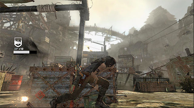 The first thing you need to know about this battle is that the enemies will be very eager to hurl dynamite sticks your way - Infiltrate the Palace | 14: Highway to Hell Walkthrough - 14: Highway to Hell | Walkthrough - Tomb Raider Game Guide