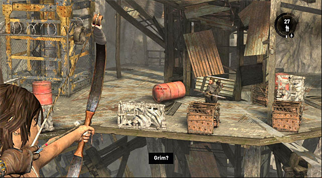 Wait until the platform comes close to the safe ledge and leap over to it - Find Your Way to Grim | 15: Liberator Walkthrough - 15: Liberator | Walkthrough - Tomb Raider Game Guide