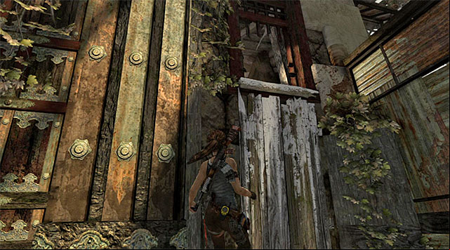 Turn north now, over the damaged wall, leaping when needed - Find a Way into the Solarii Stronghold | 16: No One Left Behind Walkthrough - 16: No One Left Behind | Walkthrough - Tomb Raider Game Guide