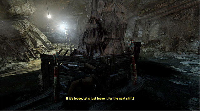 Go through the newly unlocked eastern ageway, but get ready to hide behind a cover (screenshot); two guards will start walking your way - Rescue the Captured Endurance Crew | 16: No One Left Behind Walkthrough - 16: No One Left Behind | Walkthrough - Tomb Raider Game Guide