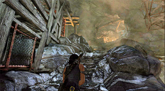 When the shootout is over, search for supplies, then make your way towards the barricaded ageway - Rescue the Captured Endurance Crew | 16: No One Left Behind Walkthrough - 16: No One Left Behind | Walkthrough - Tomb Raider Game Guide