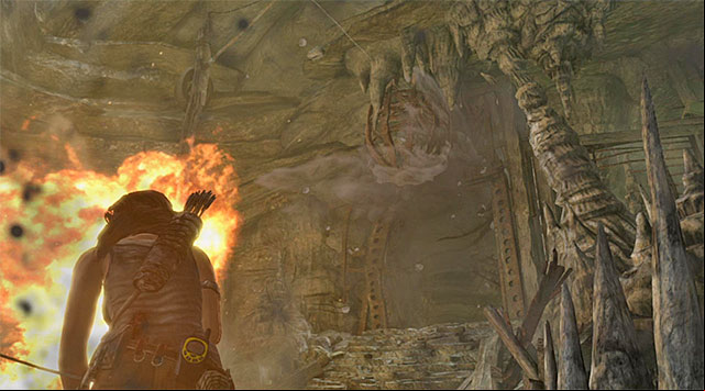 Now use the fire arrow - Rescue the Captured Endurance Crew | 16: No One Left Behind Walkthrough - 16: No One Left Behind | Walkthrough - Tomb Raider Game Guide