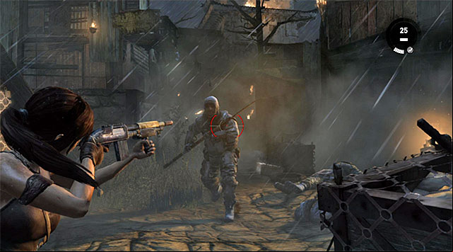 Watch your enemies closely, some of them might try to get close - Regroup with Sam | 17: Into the Fire Walkthrough - 17: Into the Fire | Walkthrough - Tomb Raider Game Guide