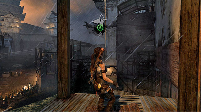 Your destination is the top ledge - Escape the Solarii Compound | 17: Into the Fire Walkthrough - 17: Into the Fire | Walkthrough - Tomb Raider Game Guide