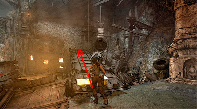 Without stopping, move over the ramp towards the previously mentioned interactive wall - Chamber of Judgment | Optional Tombs: Shantytown - Shantytown | Optional Tombs - Tomb Raider Game Guide