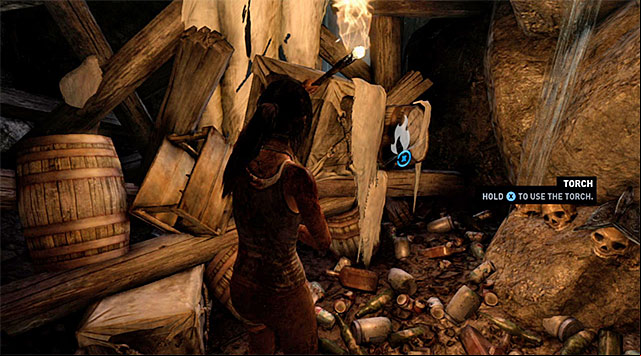 You can use the newly acquired torch to ignite some cocoons, but it wont get you anything - Keep Moving Forward to Survive | 1: Survive Walkthrough - 1: Survive | Walkthrough - Tomb Raider Game Guide