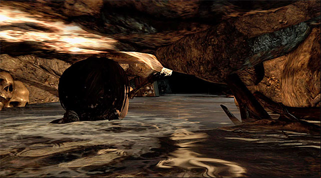 After you manage to escape, make your way through the partly flooded tunnel - Keep Moving Forward to Survive | 1: Survive Walkthrough - 1: Survive | Walkthrough - Tomb Raider Game Guide