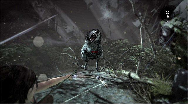 Luckily, killing wolves in quite easy because the game will slow down for a few seconds, giving you plenty of time to make a successful shot (screenshot; reward: 10 XP) - Survive the Wolf Attack | 5: Just Keep Moving Walkthrough - 5: Just Keep Moving | Walkthrough - Tomb Raider Game Guide