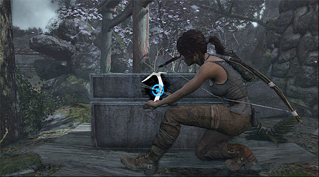 Before proceeding to the task, its a good idea to use the newly upgraded pry axe to open two previously locked boxes - Open the Large Gate | 6: At An Ime Walkthrough - 6: At An Ime | Walkthrough - Tomb Raider Game Guide