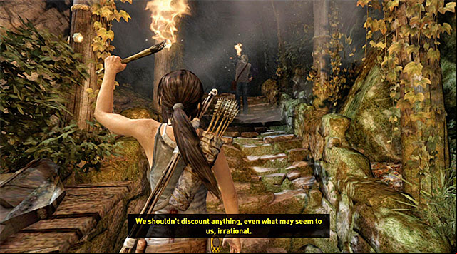 The beginning of this section is very linear and completely void of any interactive objects - Follow Dr. Whitman Up the Mountain | 7: Mountain Rendezvous Walkthrough - 7: Mountain Rendezvous | Walkthrough - Tomb Raider Game Guide