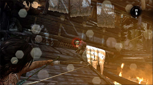 Eventually, your actions will alarm some new enemies and they will start throwing Molotov cocktails at you (even if youve only been sneaking so far) - Continue Up the Mountain to Regroup with Roth | 7: Mountain Rendezvous Walkthrough - 7: Mountain Rendezvous | Walkthrough - Tomb Raider Game Guide