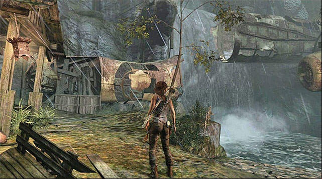 Continue moving north until you reach the foot of a cliff - Find Roths Pack | 8: Cry for Help Walkthrough - 8: Cry for Help | Walkthrough - Tomb Raider Game Guide