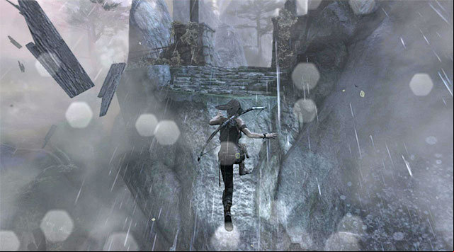 At the top, turn left and make your way to the large drawbridge - Reach the Top of the Falls | 8: Cry for Help Walkthrough - 8: Cry for Help | Walkthrough - Tomb Raider Game Guide